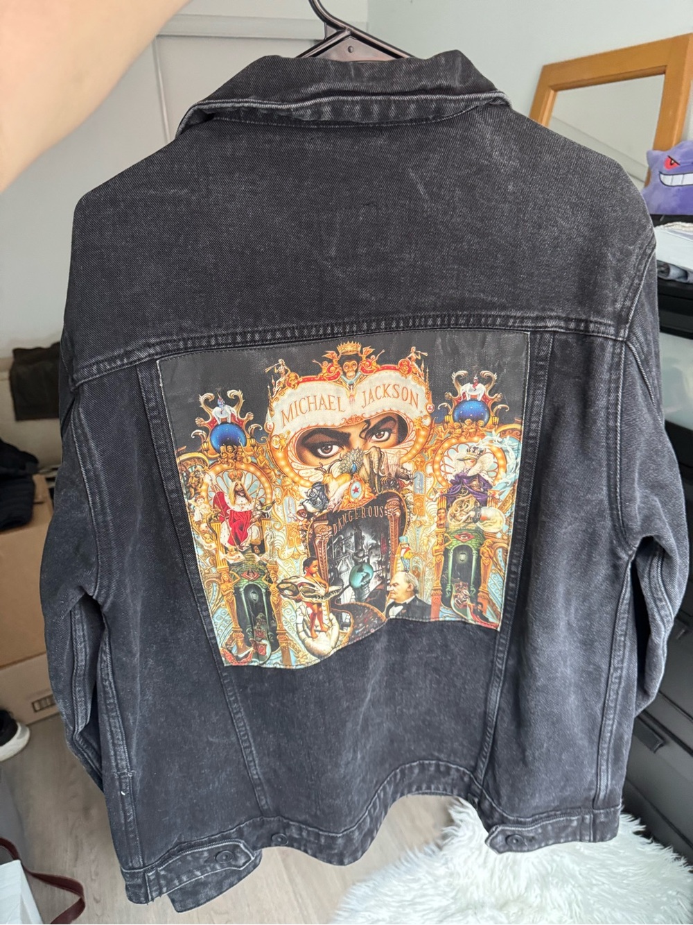 RARE Cotton On x Michael Jackson Dangerous Denim Jacket Black Size L